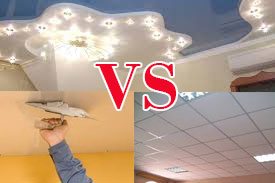 Что выбрать: натяжные потолки, или потолки из гипсокартона, или стяжка потолка (штукатурка)